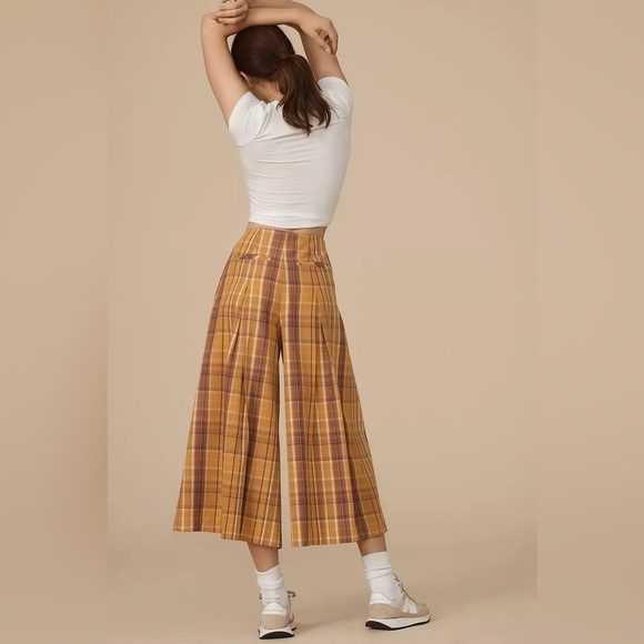 NWT Maeve Plaid Wide Leg High Wasited Kilt Culotte Anthropolgie Size XS Petite - Picture 3 of 14